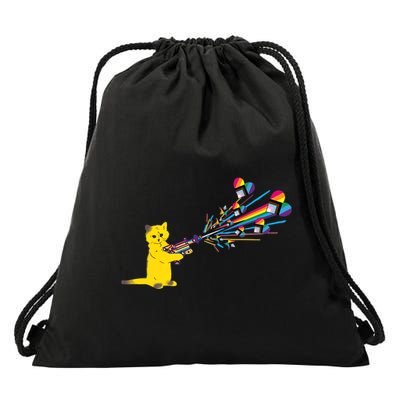 Cat Pew Pew Pride Drawstring Bag