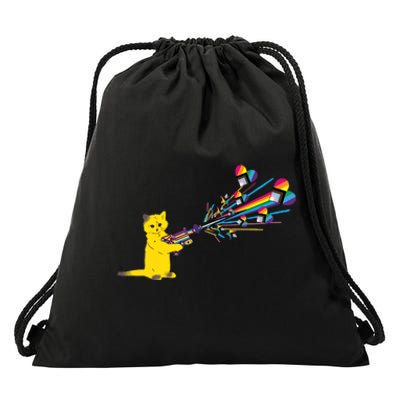 Cat Pew Pew Pride Drawstring Bag