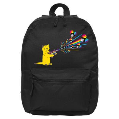 Cat Pew Pew Pride 16 in Basic Backpack