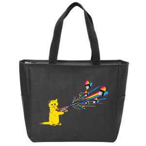 Cat Pew Pew Pride Zip Tote Bag