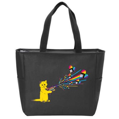 Cat Pew Pew Pride Zip Tote Bag