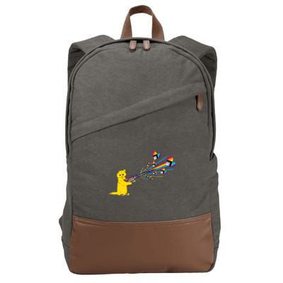 Cat Pew Pew Pride Cotton Canvas Backpack