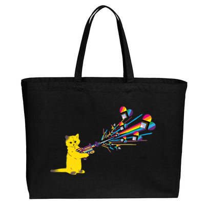 Cat Pew Pew Pride Cotton Canvas Jumbo Tote