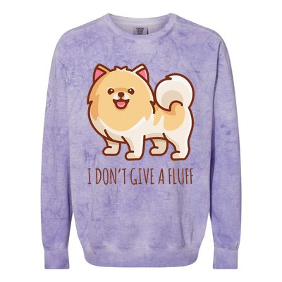 Cute Pomeranian Pom I don't give a fluff funny Colorblast Crewneck Sweatshirt