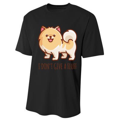 Cute Pomeranian Pom I don't give a fluff funny Performance Sprint T-Shirt