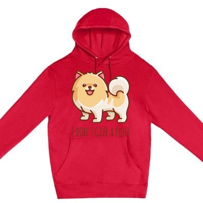 Cute Pomeranian Pom I don't give a fluff funny Premium Pullover Hoodie