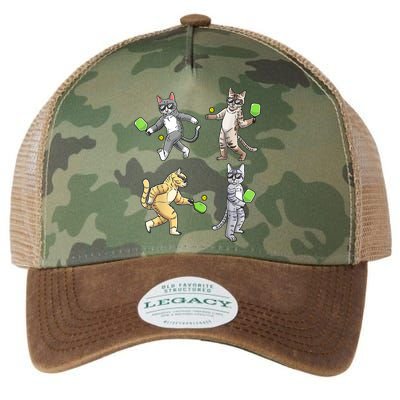 Cats Playing Pickleball Legacy Tie Dye Trucker Hat