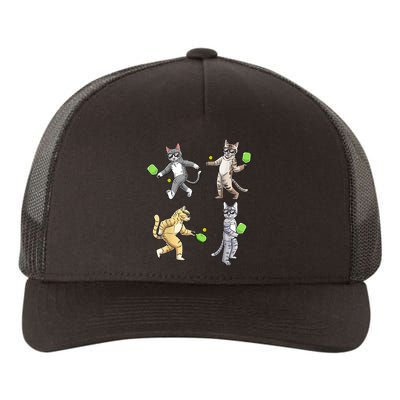 Cats Playing Pickleball Yupoong Adult 5-Panel Trucker Hat