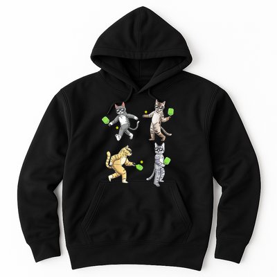 Cats Playing Pickleball Hoodie
