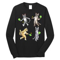 Cats Playing Pickleball Long Sleeve Shirt