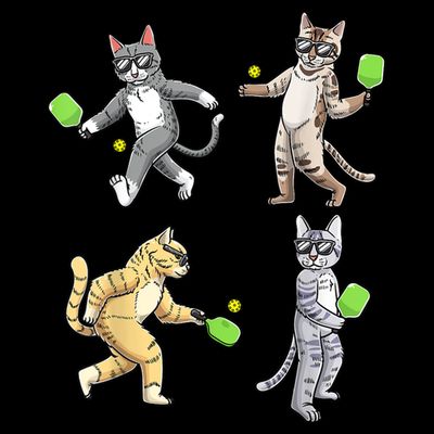 Cats Playing Pickleball T-Shirt