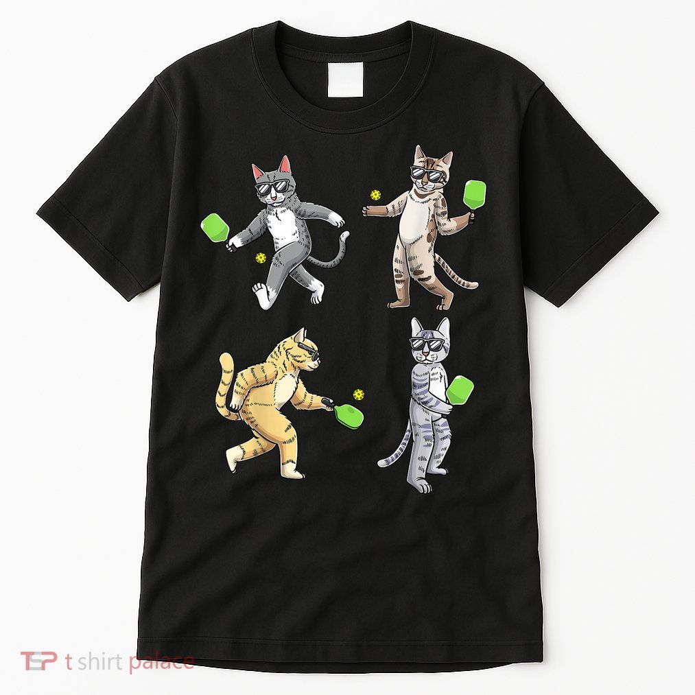 Cats Playing Pickleball Tall T-Shirt