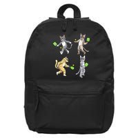 Cats Playing Pickleball 16 in Basic Backpack
