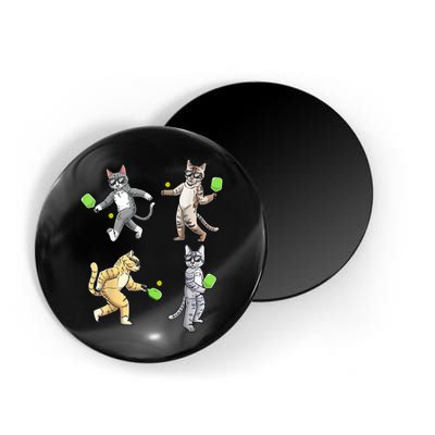 Cats Playing Pickleball Magnet