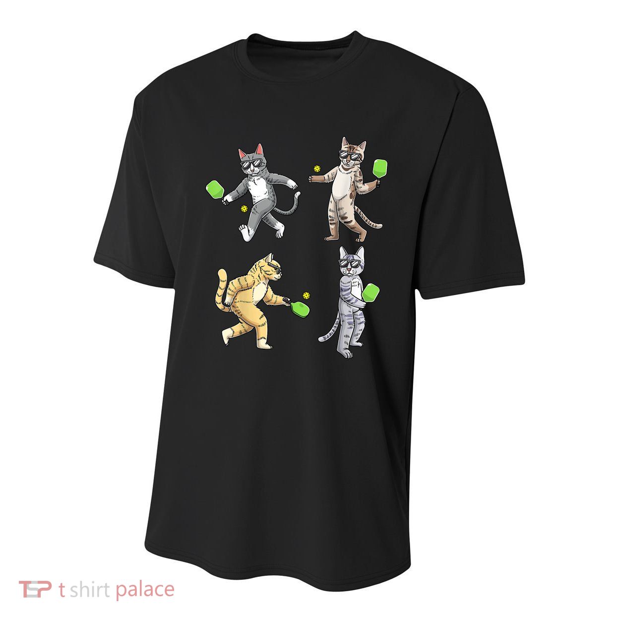 Cats Playing Pickleball Youth Performance Sprint T-Shirt