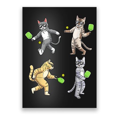 Cats Playing Pickleball Poster