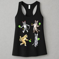Cats Playing Pickleball Womens Tank Top