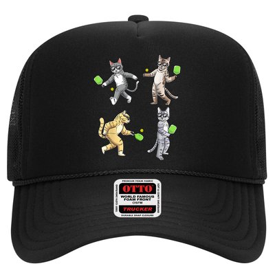 Cats Playing Pickleball Trucker Hat