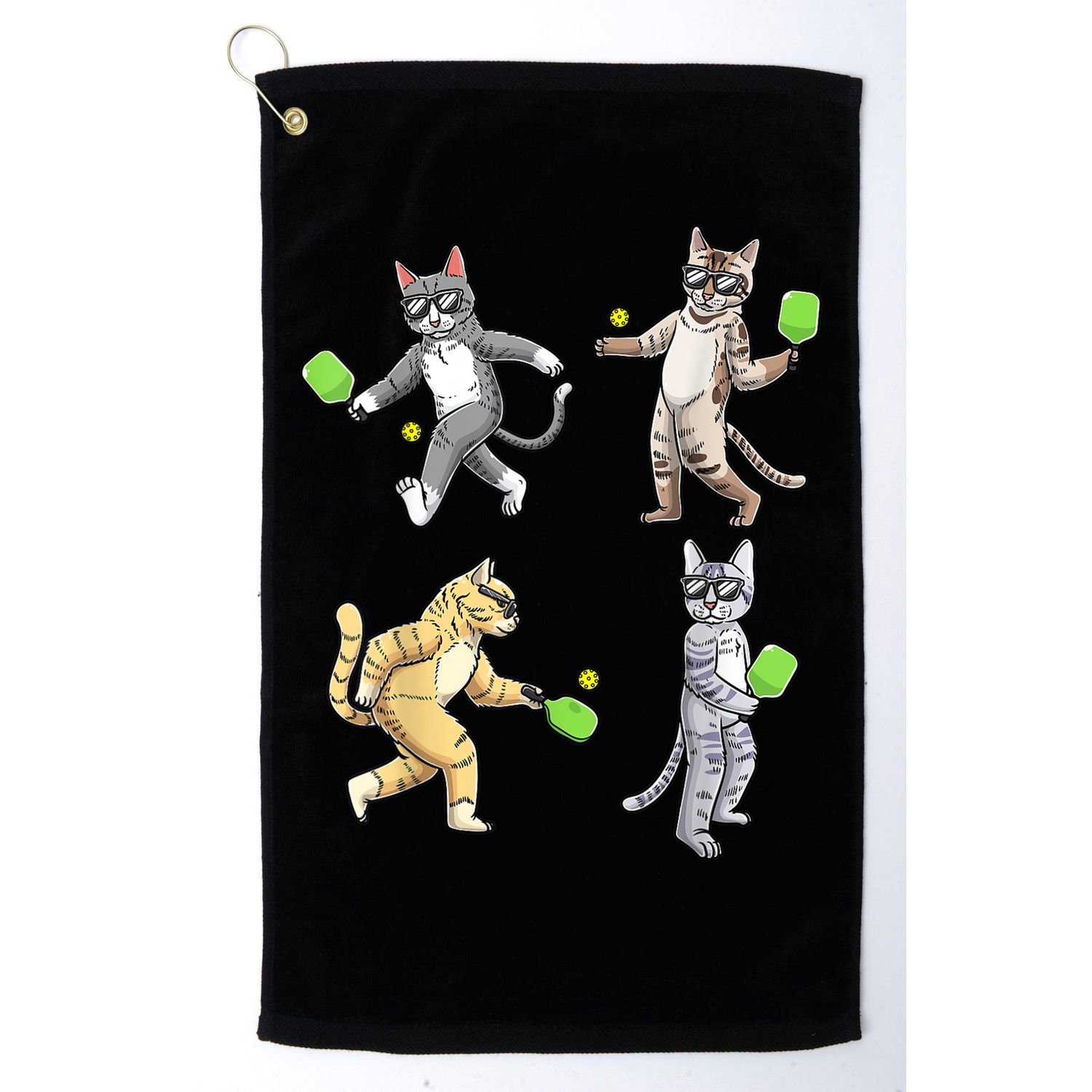 Cats Playing Pickleball Golf Towel