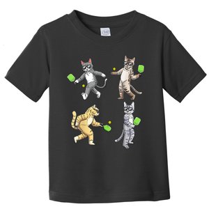 Cats Playing Pickleball Toddler T-Shirt