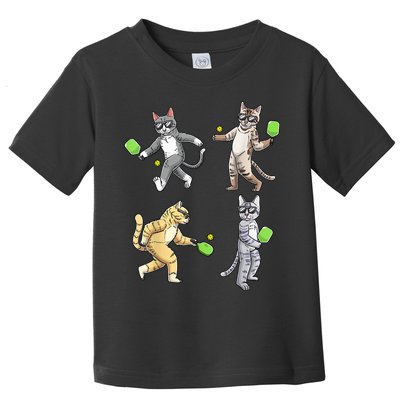 Cats Playing Pickleball Toddler T-Shirt