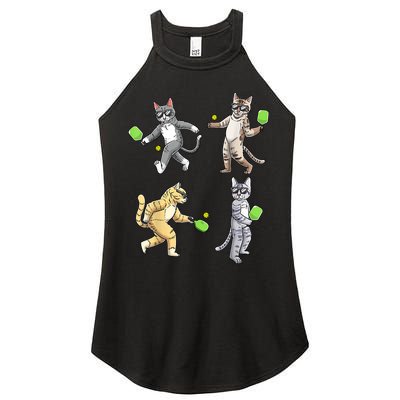 Cats Playing Pickleball Women's Perfect Tri Rocker Tank
