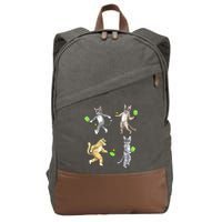 Cats Playing Pickleball Cotton Canvas Backpack