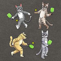 Cats Playing Pickleball Cotton Canvas Backpack