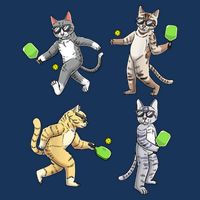 Cats Playing Pickleball Infant Baby Jersey Bodysuit