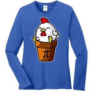 Chicken Pot Pie Pi Day Mathematics Pun Math Teacher Meaningful Gift Cute Gift Ladies Long Sleeve Shirt