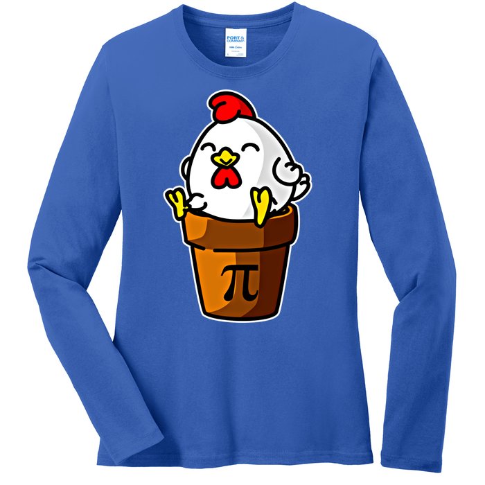 Chicken Pot Pie Pi Day Mathematics Pun Math Teacher Meaningful Gift Cute Gift Ladies Long Sleeve Shirt