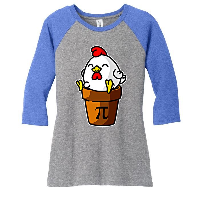 Chicken Pot Pie Pi Day Mathematics Pun Math Teacher Meaningful Gift Cute Gift Women's Tri-Blend 3/4-Sleeve Raglan Shirt