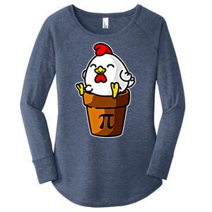 Chicken Pot Pie Pi Day Mathematics Pun Math Teacher Meaningful Gift Cute Gift Women's Perfect Tri Tunic Long Sleeve Shirt