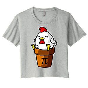 Chicken Pot Pie Pi Day Mathematics Pun Math Teacher Meaningful Gift Cute Gift Women's Crop Top Tee