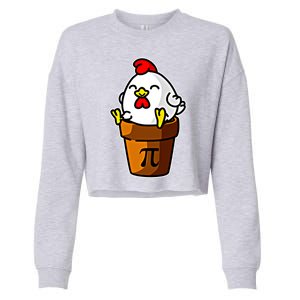 Chicken Pot Pie Pi Day Mathematics Pun Math Teacher Meaningful Gift Cute Gift Cropped Pullover Crew