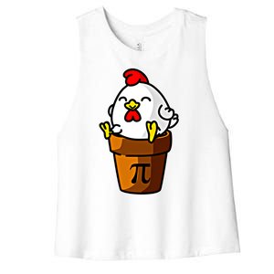 Chicken Pot Pie Pi Day Mathematics Pun Math Teacher Meaningful Gift Cute Gift Women's Racerback Cropped Tank