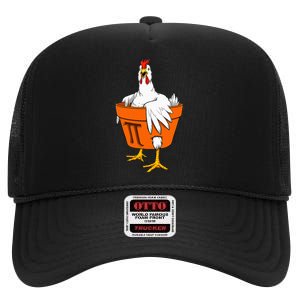 Chicken Pot Pi Day Math Teacher Gift High Crown Mesh Back Trucker Hat