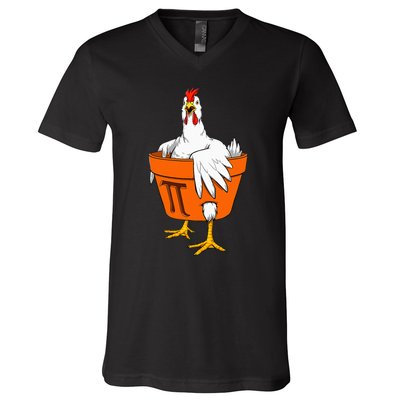 Chicken Pot Pi Day Math Teacher Gift V-Neck T-Shirt