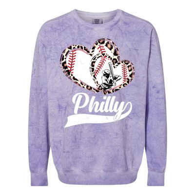 Cute Philly Philadelphia Baseball Hearts Colorblast Crewneck Sweatshirt