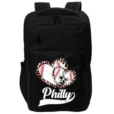 Cute Philly Philadelphia Baseball Hearts Impact Tech Backpack