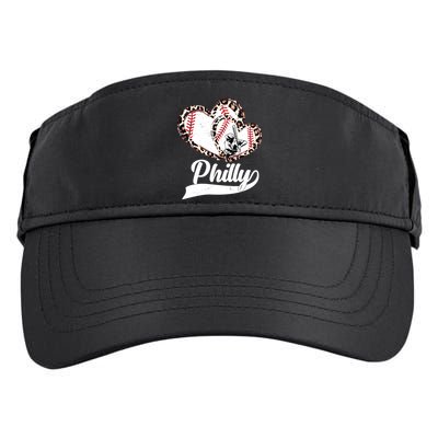 Cute Philly Philadelphia Baseball Hearts Adult Drive Performance Visor
