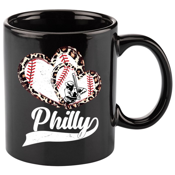 Cute Philly Philadelphia Baseball Hearts 11oz C Handle Ceramic Mug