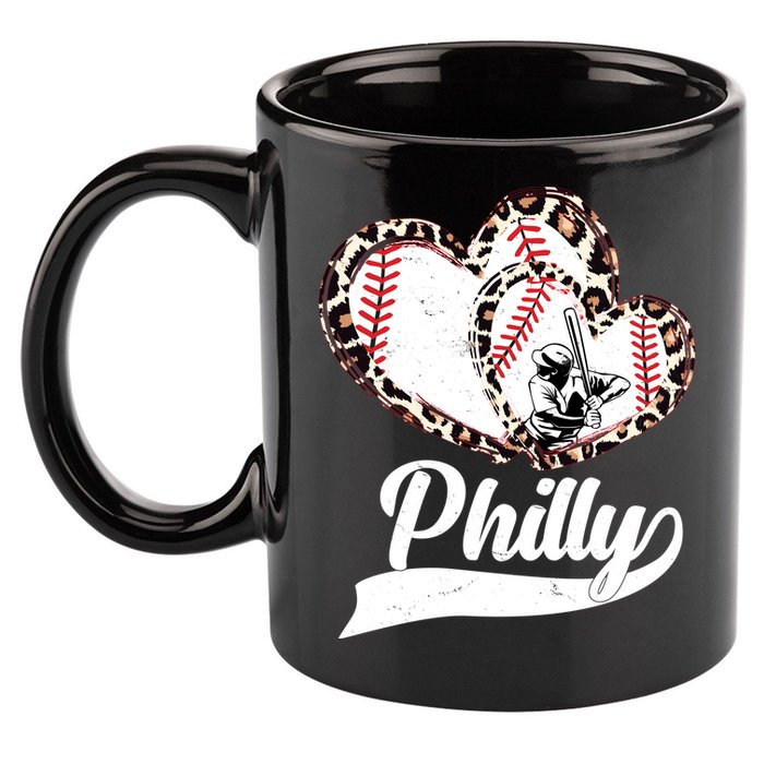 Cute Philly Philadelphia Baseball Hearts 11oz C Handle Ceramic Mug
