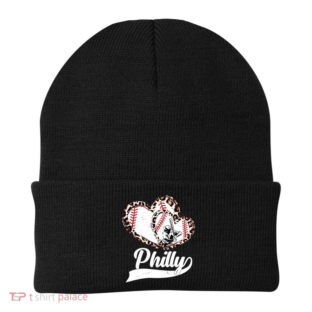 Cute Philly Philadelphia Baseball Hearts Beanie