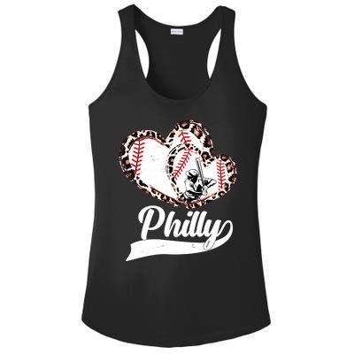 Cute Philly Philadelphia Baseball Hearts Ladies PosiCharge Competitor Racerback Tank