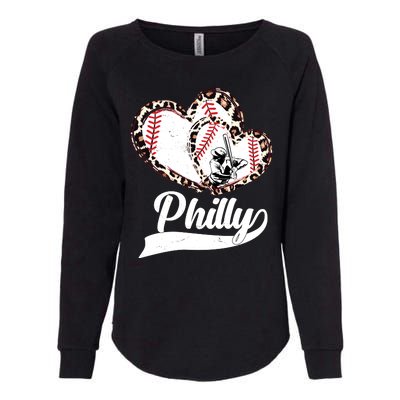 Cute Philly Philadelphia Baseball Hearts Womens California Wash Sweatshirt