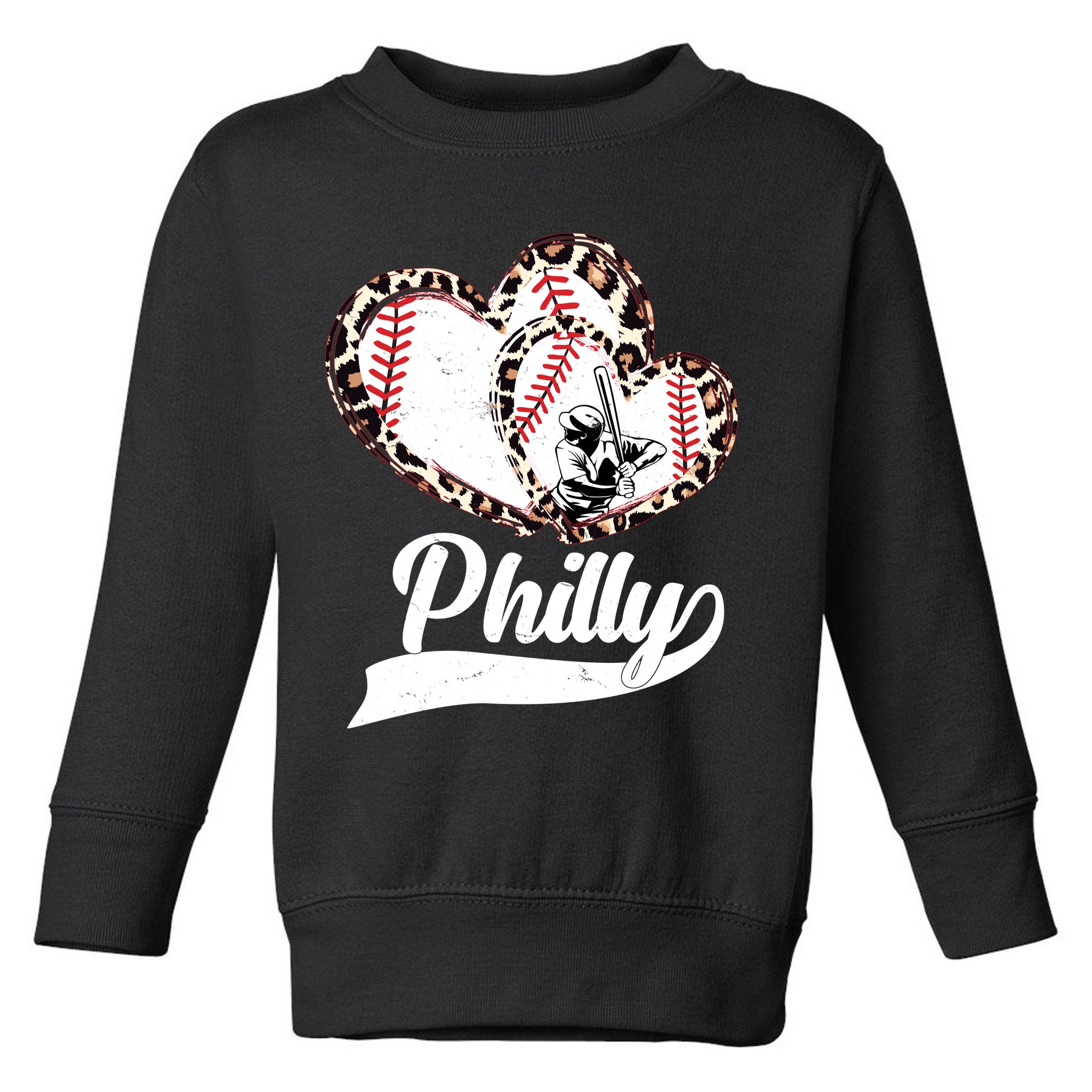Cute Philly Philadelphia Baseball Hearts Toddler Sweatshirt