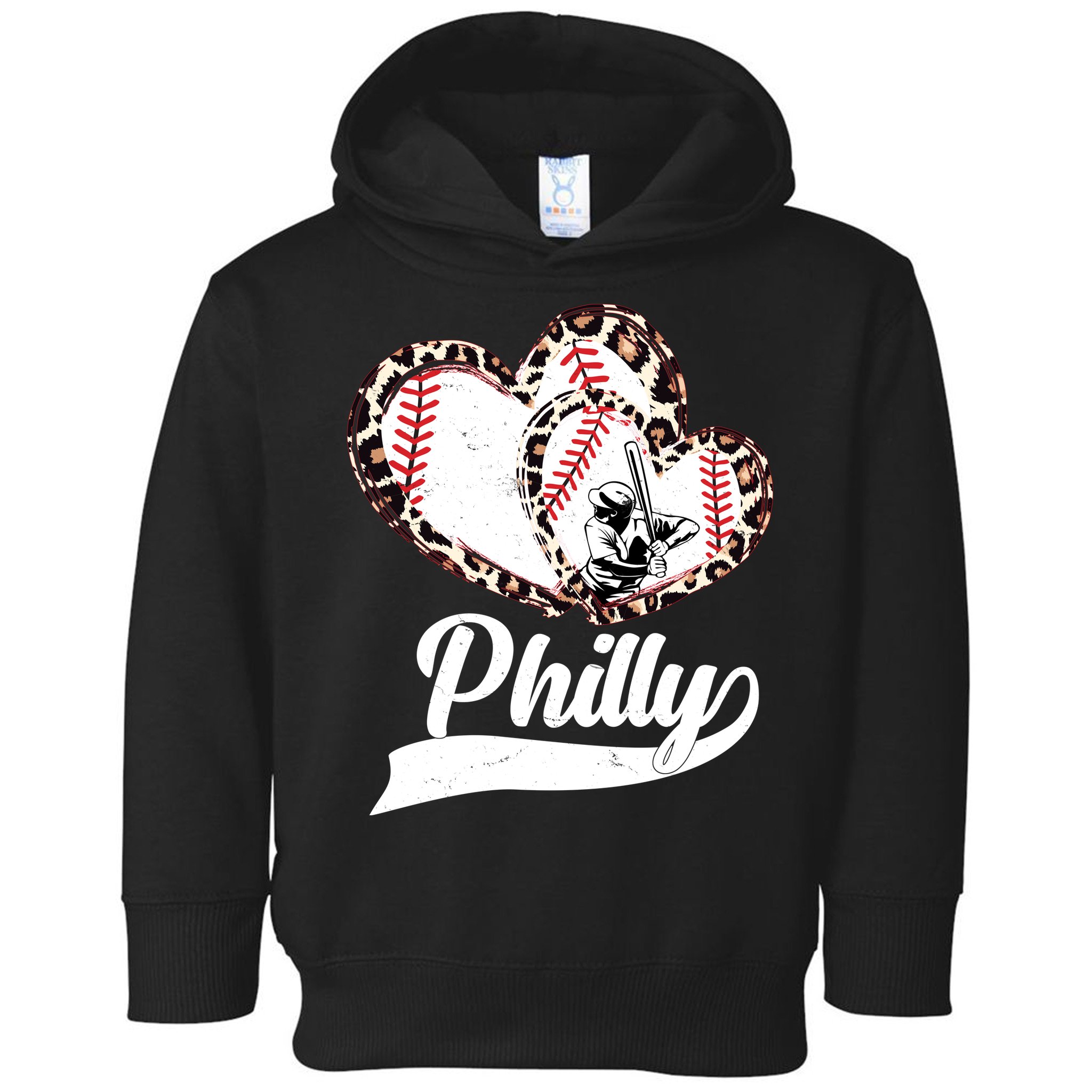 Cute Philly Philadelphia Baseball Hearts Toddler Hoodie