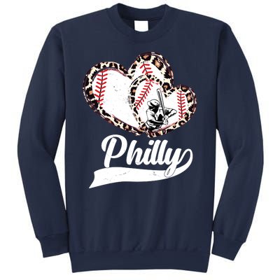 Cute Philly Philadelphia Baseball Hearts Sweatshirt