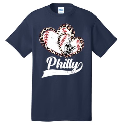 Cute Philly Philadelphia Baseball Hearts Tall T-Shirt